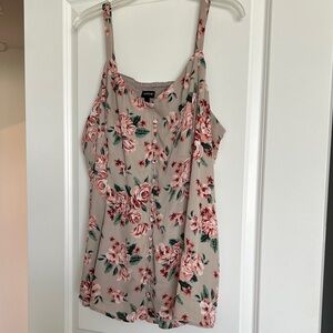 Torrid Beige and Green Floral Camisole